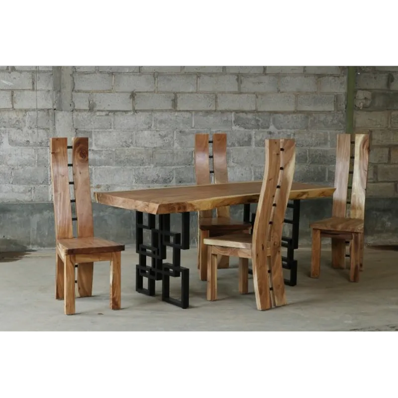 Live Edge Suar Table on Hong Kong Black Metal Legs