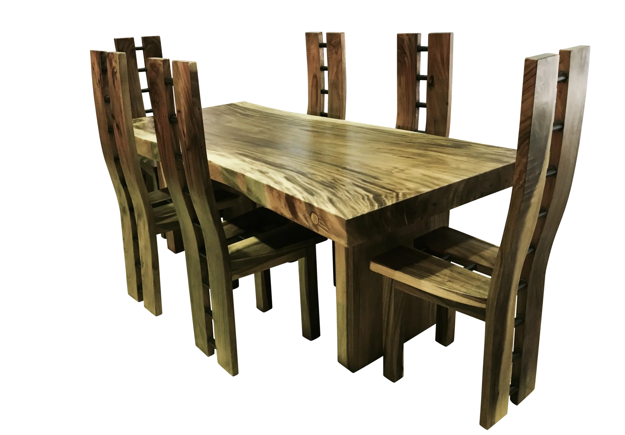 Live Edge Suar Table on wooden legs