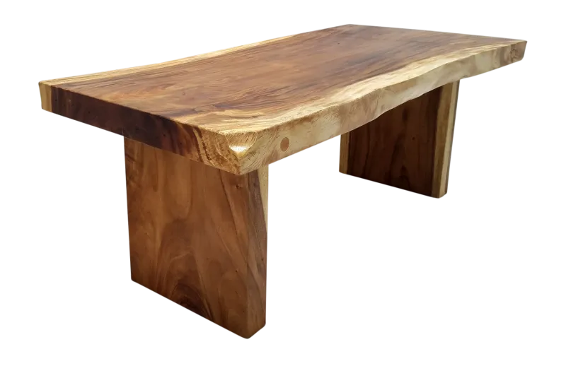 Live Edge Suar Table on wooden legs