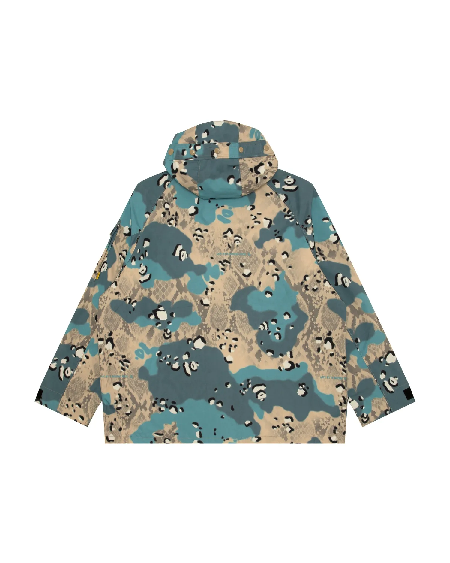Logo camo hooded windbreaker jacket
