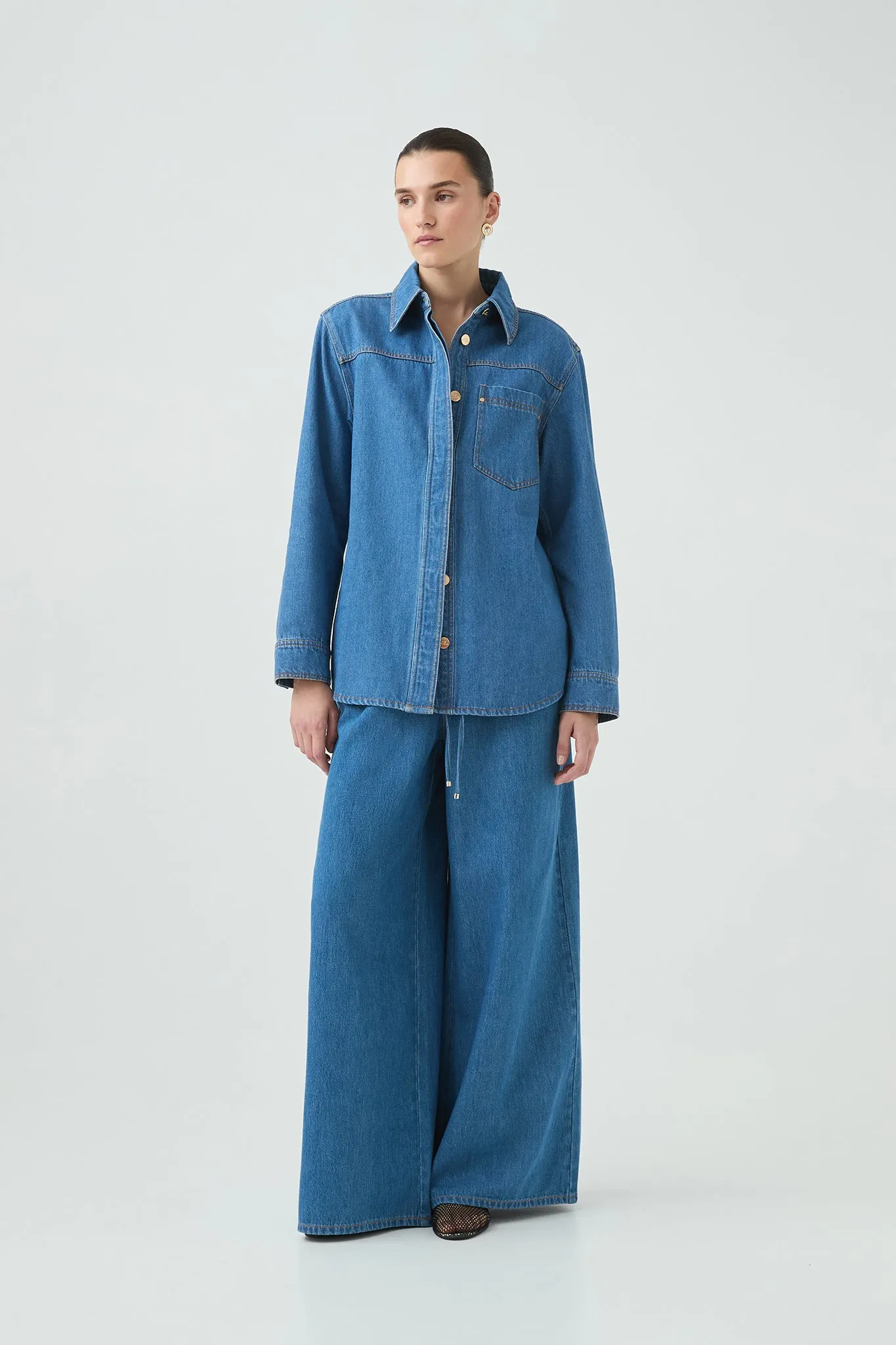 Long Sleeve Sunray Denim Shirt