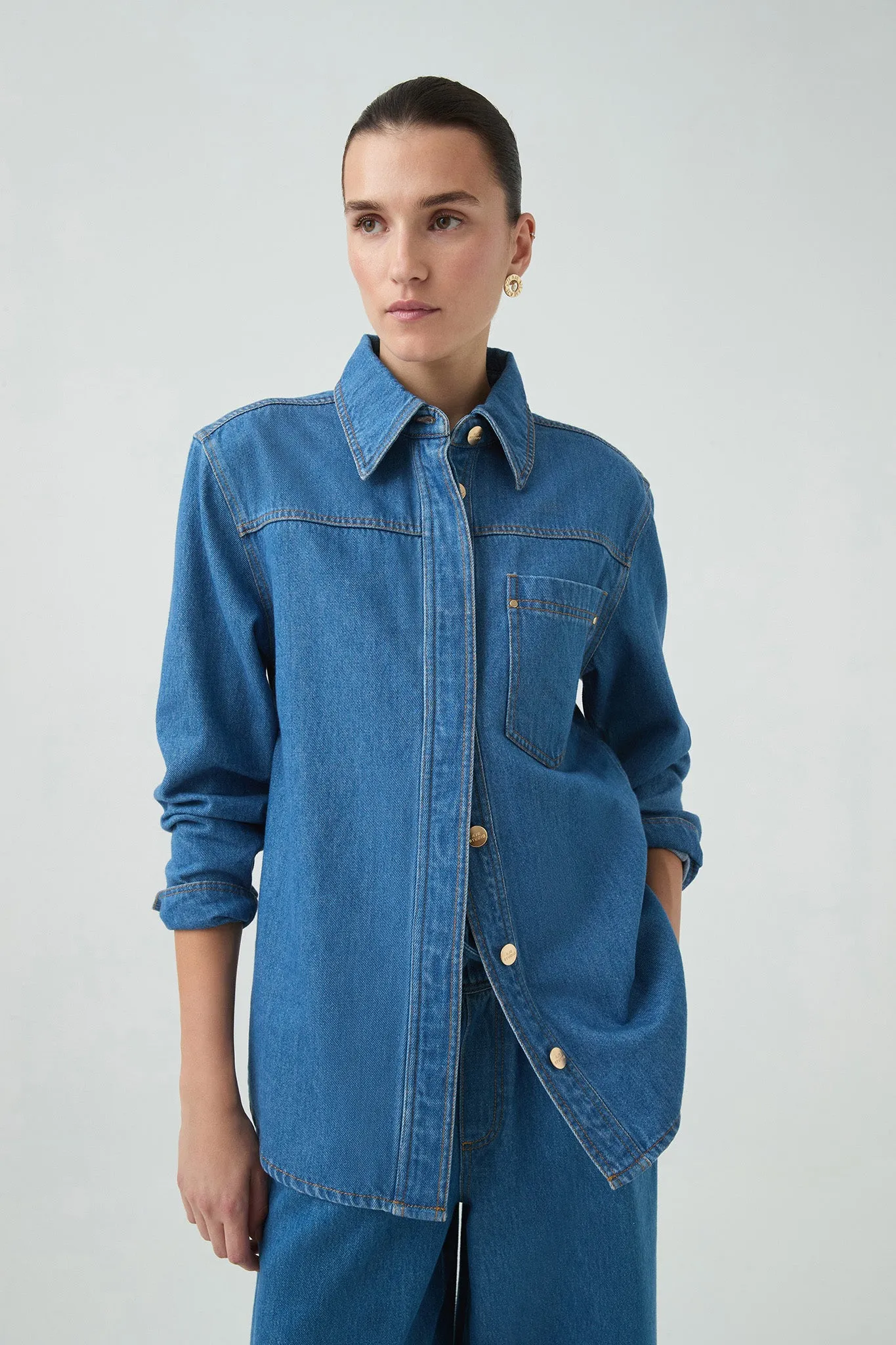 Long Sleeve Sunray Denim Shirt