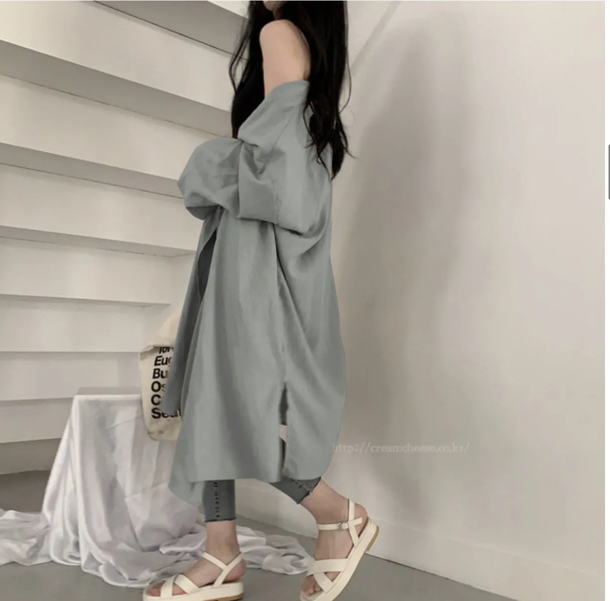 Loose long-sleeved windbreaker cardigan