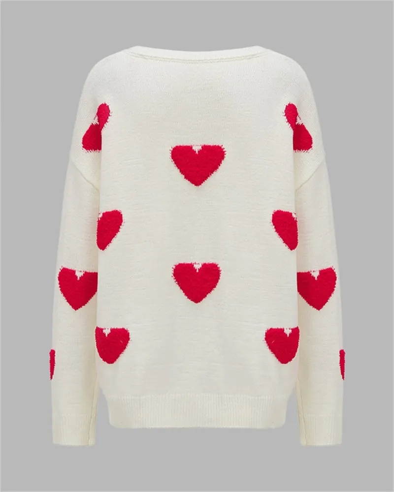 Love Full Print Loose Sweater