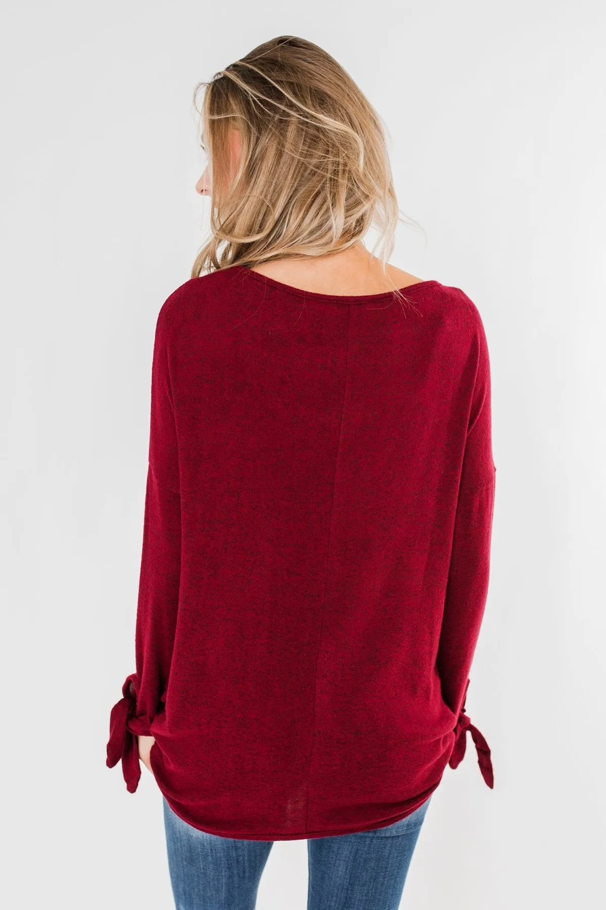 Love Me Forever Front Twist Top- Cranberry