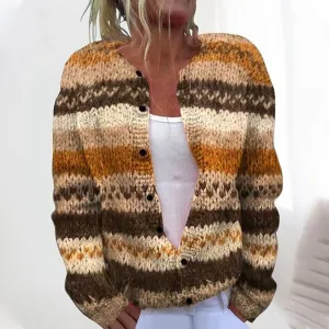 Lucy™ | Brown Soft Printed Cardigan