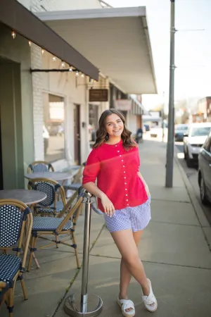Macy Cardigan in Red