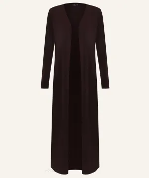 Mahogany Brown A-Line Long Sleeve Jersey Cardigan