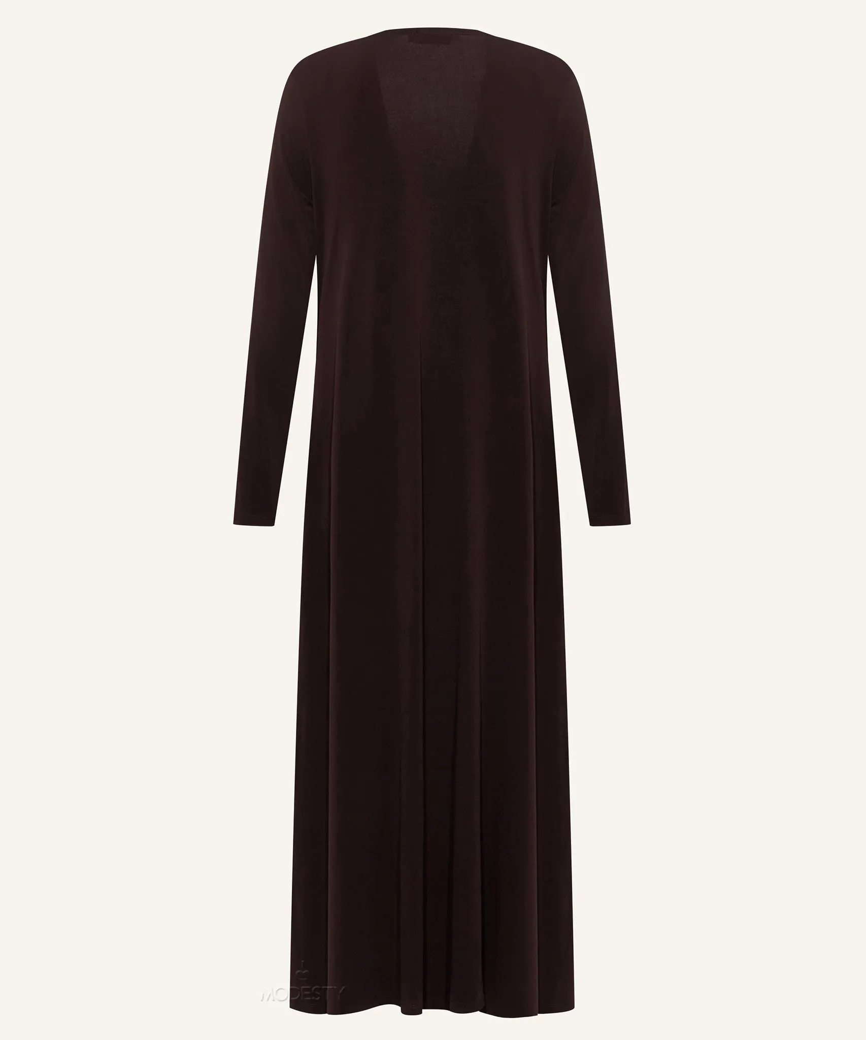 Mahogany Brown A-Line Long Sleeve Jersey Cardigan