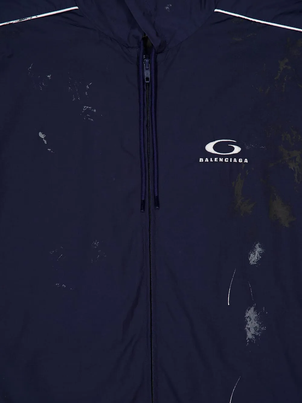 Marine Blue Tracksuit Poplin Techno Jacket