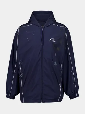 Marine Blue Tracksuit Poplin Techno Jacket