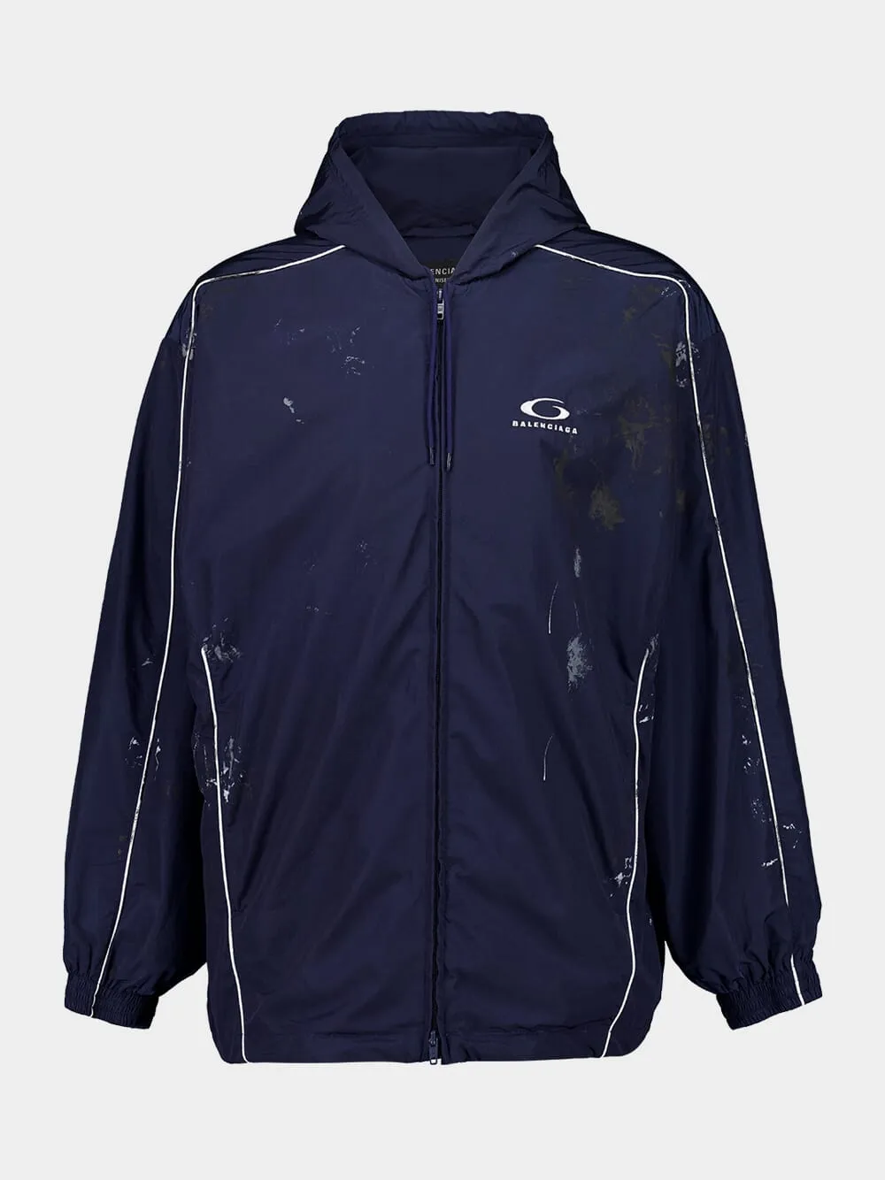 Marine Blue Tracksuit Poplin Techno Jacket