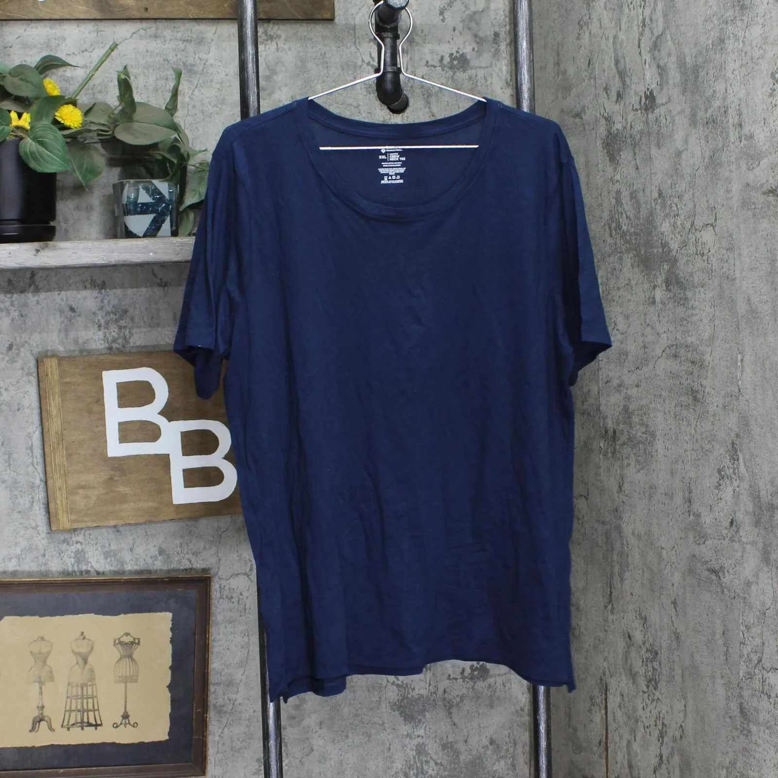 Members Mark Womens Essential Crewneck Tee DLT4785S Blue Cove 2XL