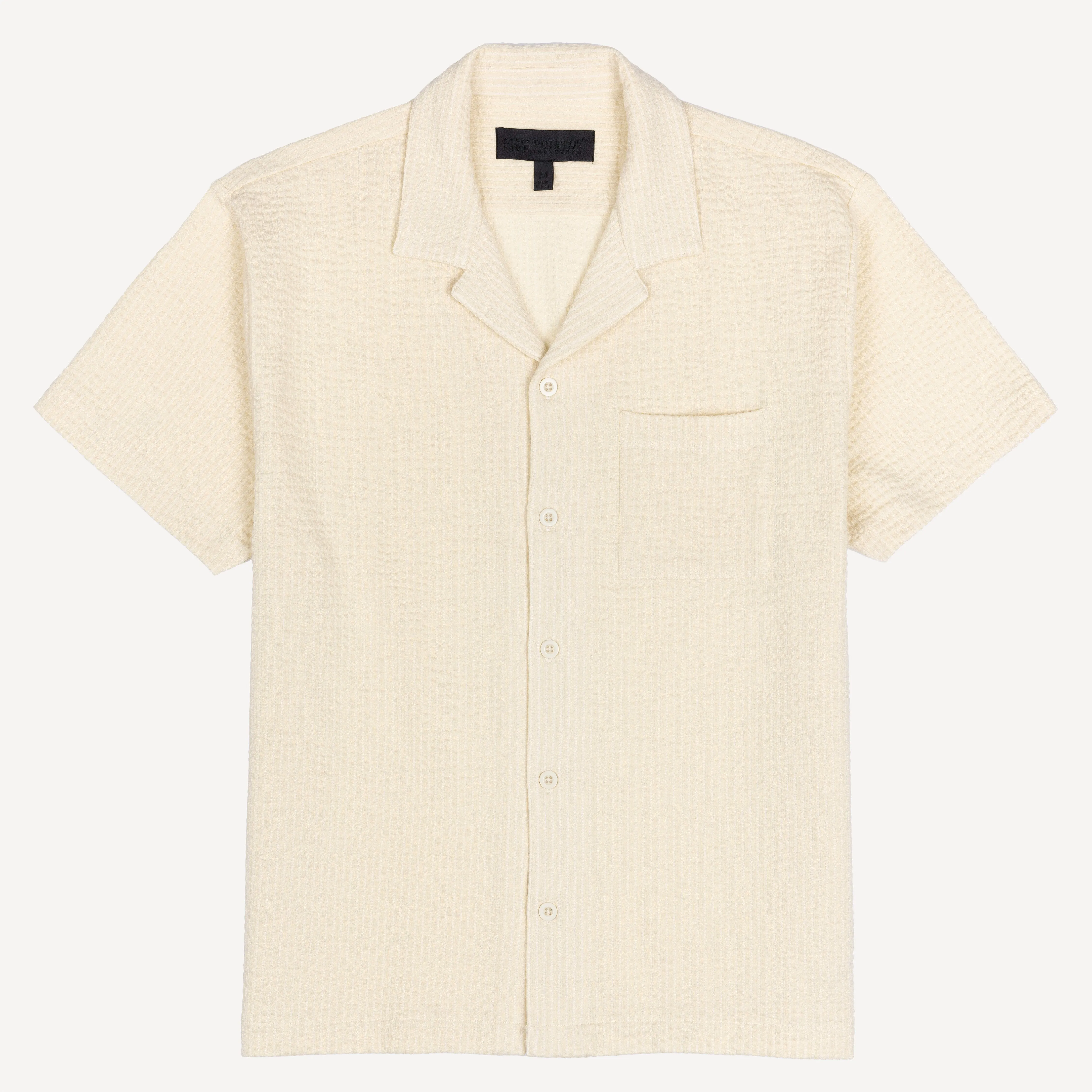 Mens Cool Knit Seersucker Camp Shirt - Tofu