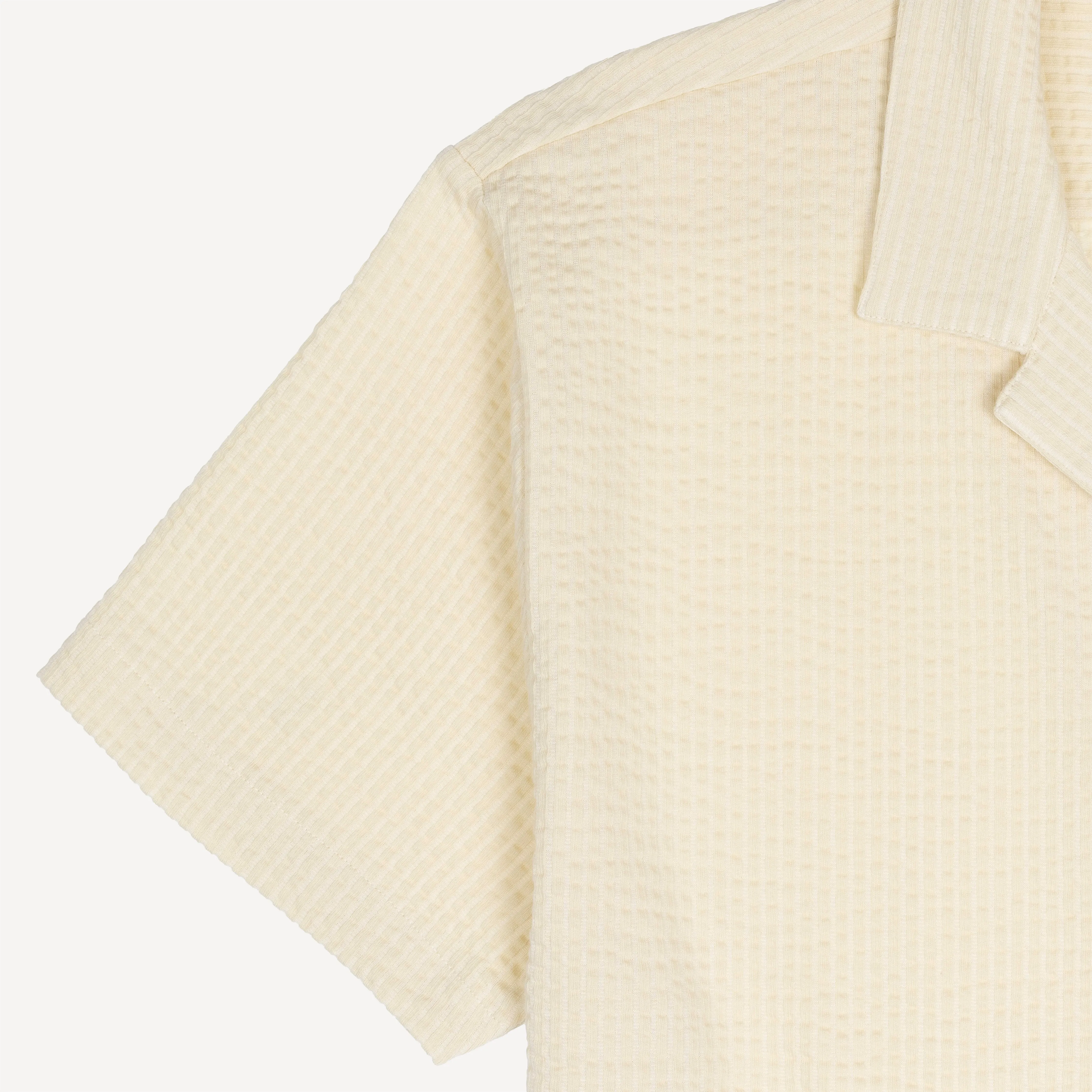 Mens Cool Knit Seersucker Camp Shirt - Tofu