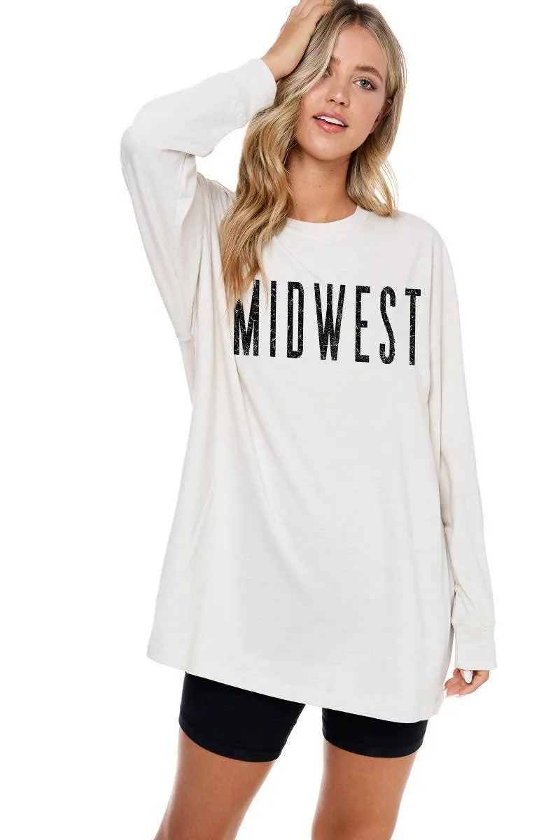 Midwest Graphic Oversized Top