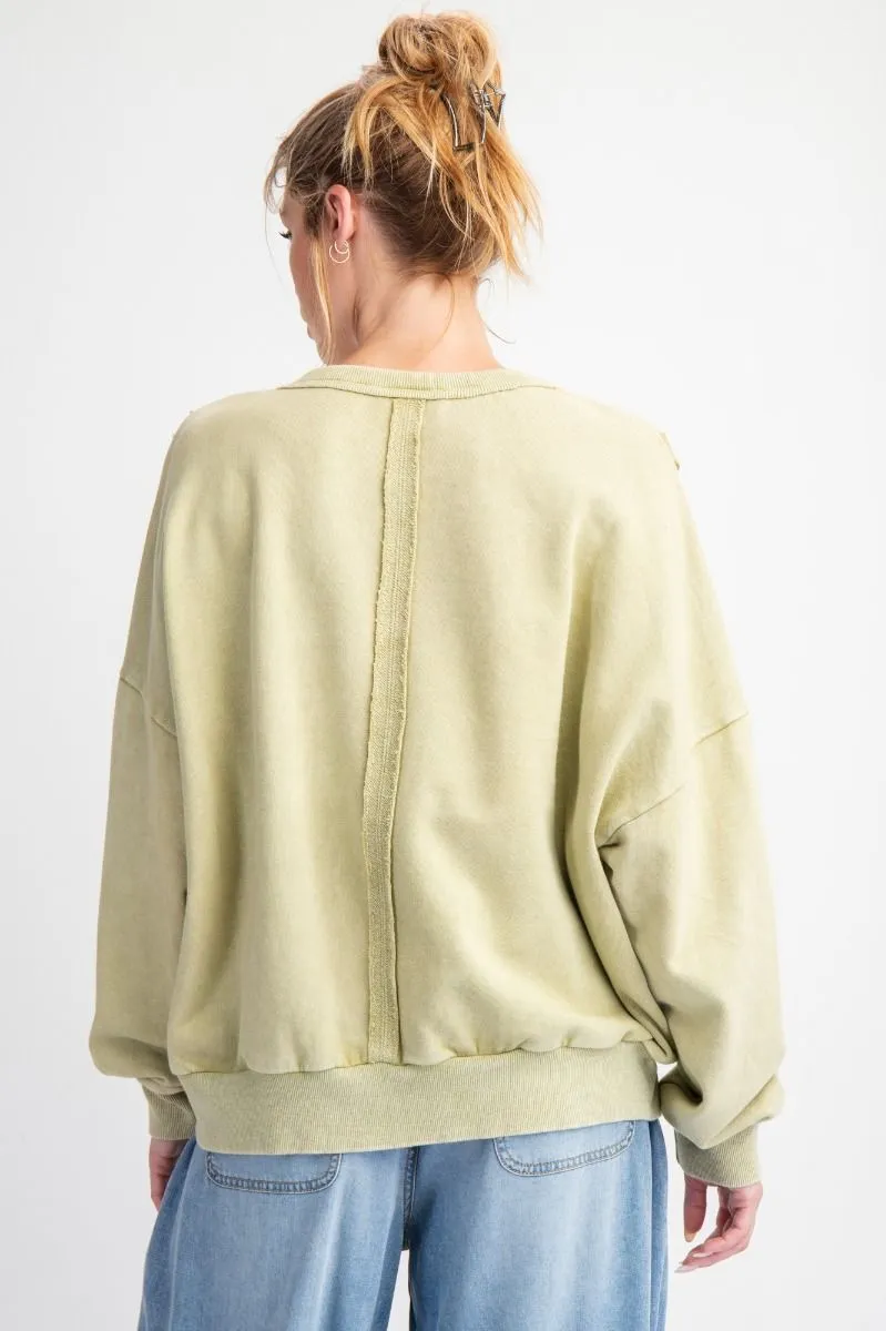 Mineral Washed Star Terry Pullover