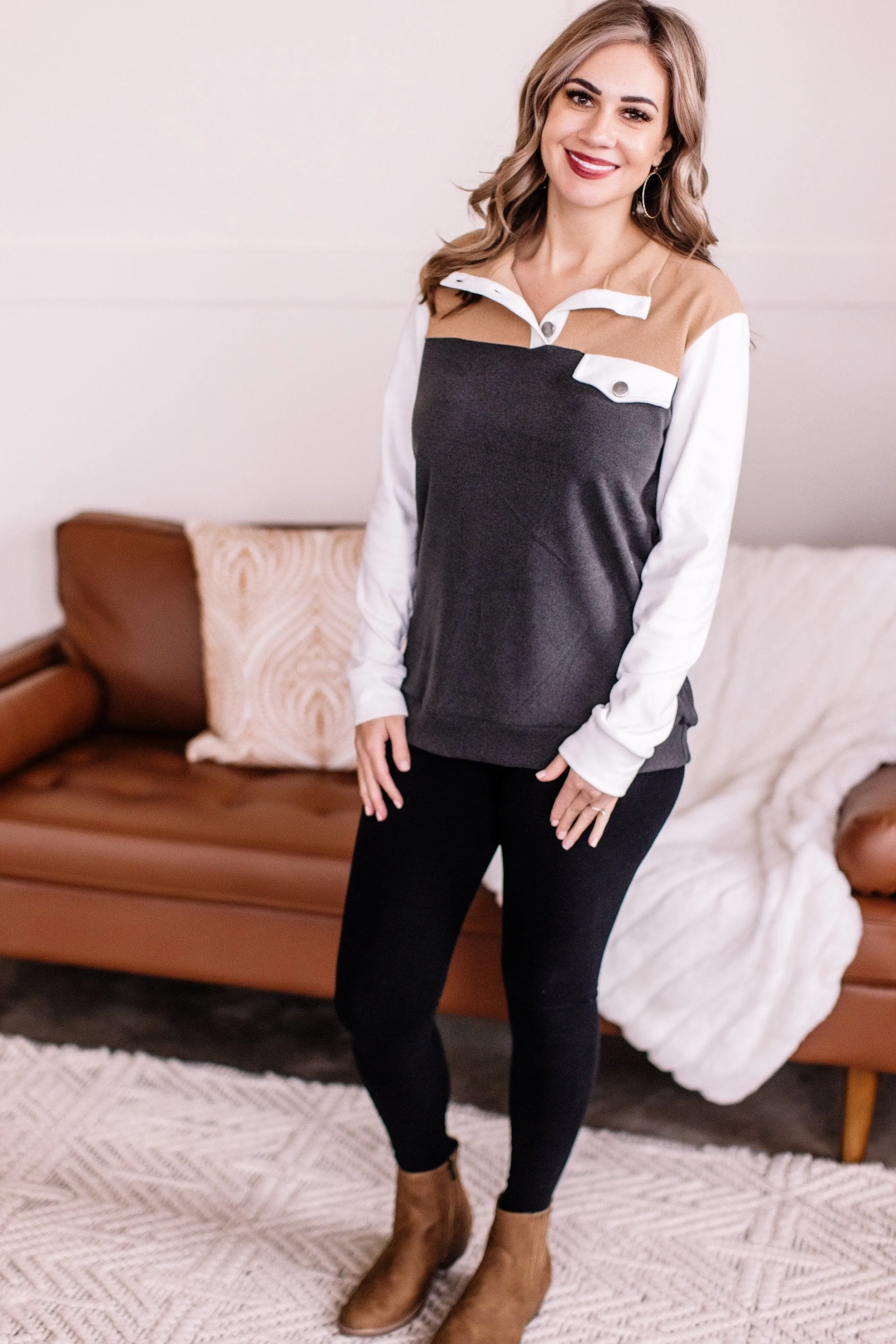 Moment In Time Color Block Pullover