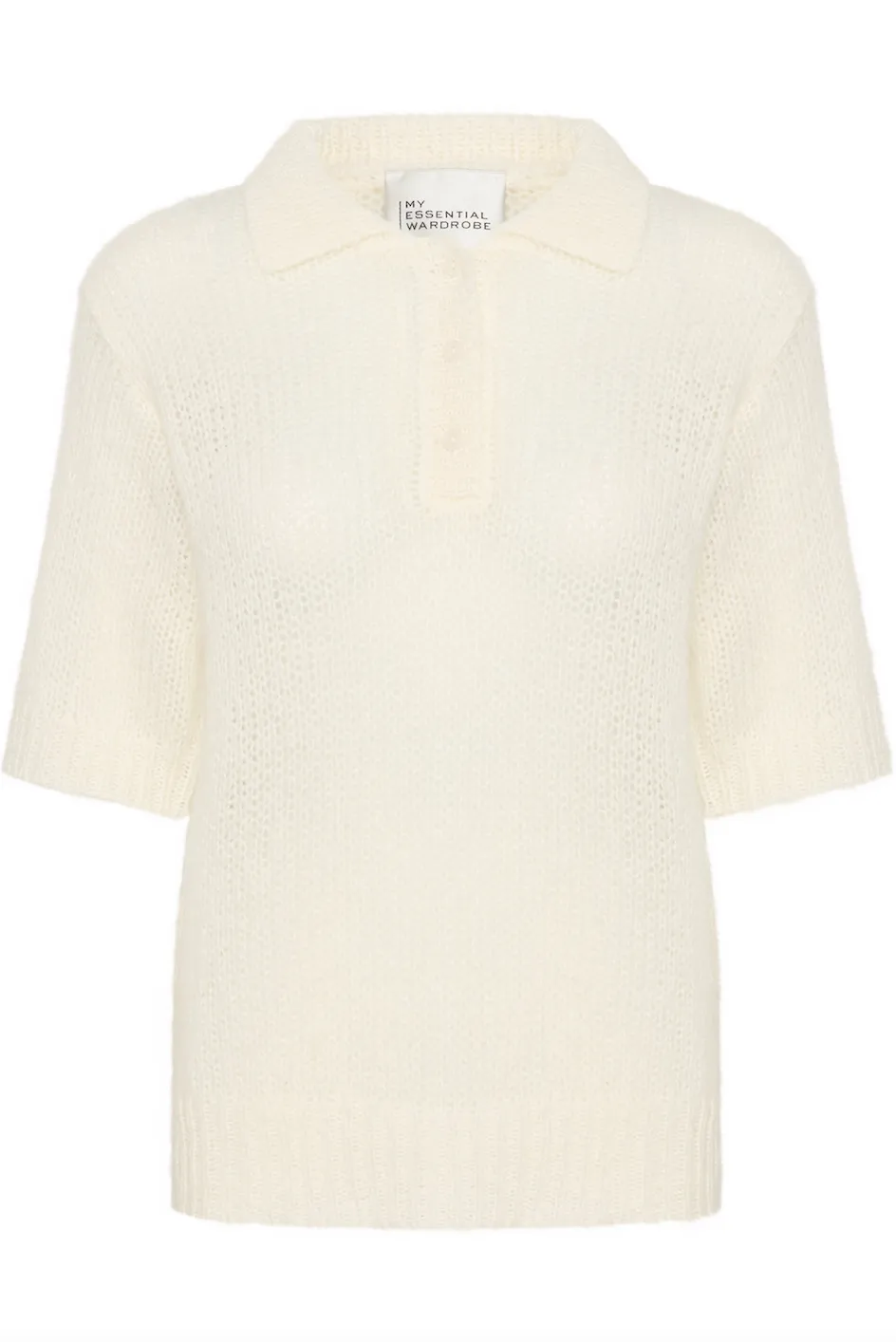 My Essential Wardrobe - Polo knit - White - Lingo