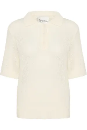 My Essential Wardrobe - Polo knit - White - Lingo