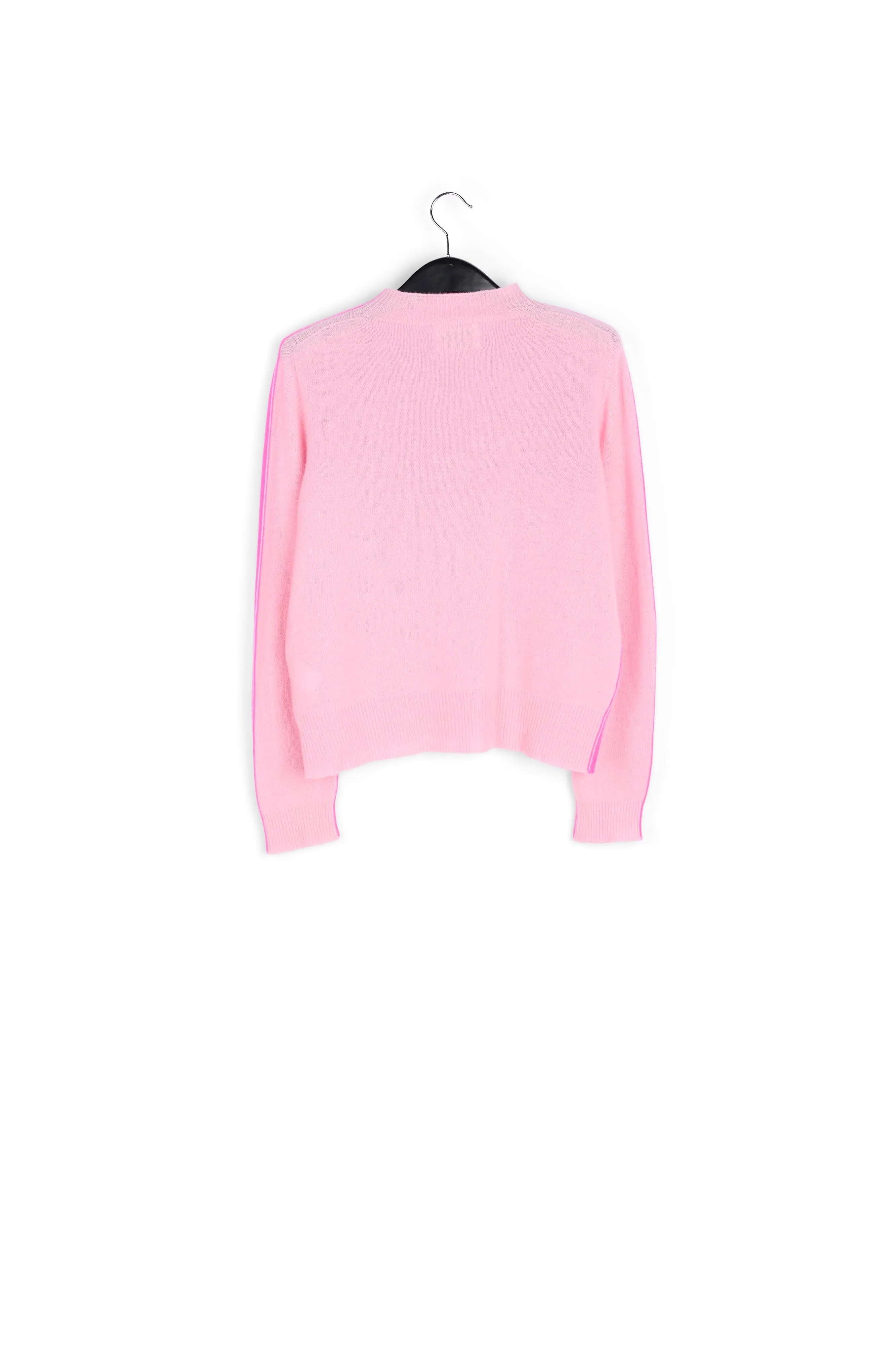 Neon pink and light pink merino-cashmere knit sweater