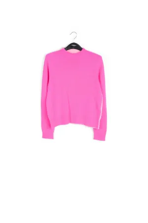 Neon pink and light pink merino-cashmere knit sweater