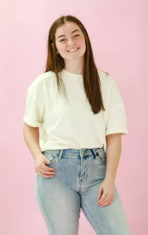 Never Been Basic Cream Ribbed Top
