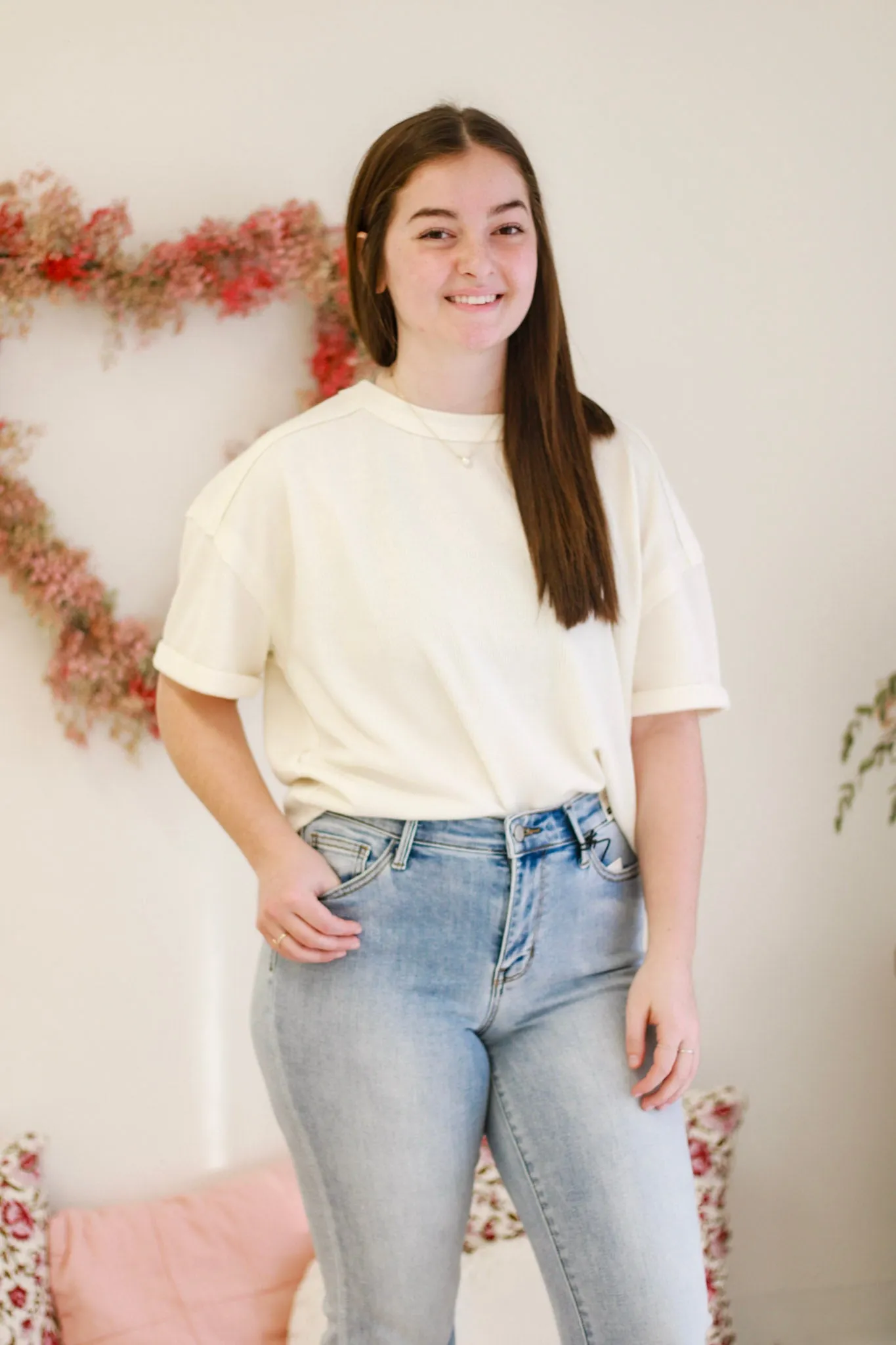 Never Been Basic Cream Ribbed Top