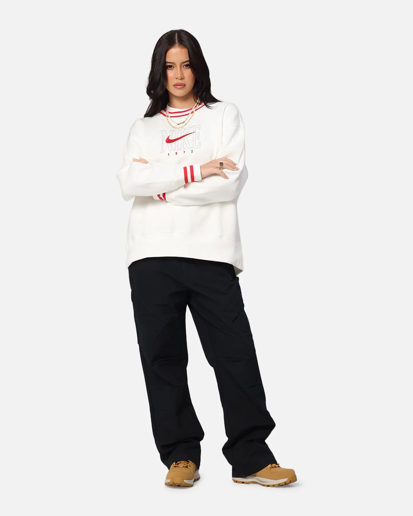 Nike Women's Sportswear Phoenix Oversized Graphic Fleece Sweatshirt Sail