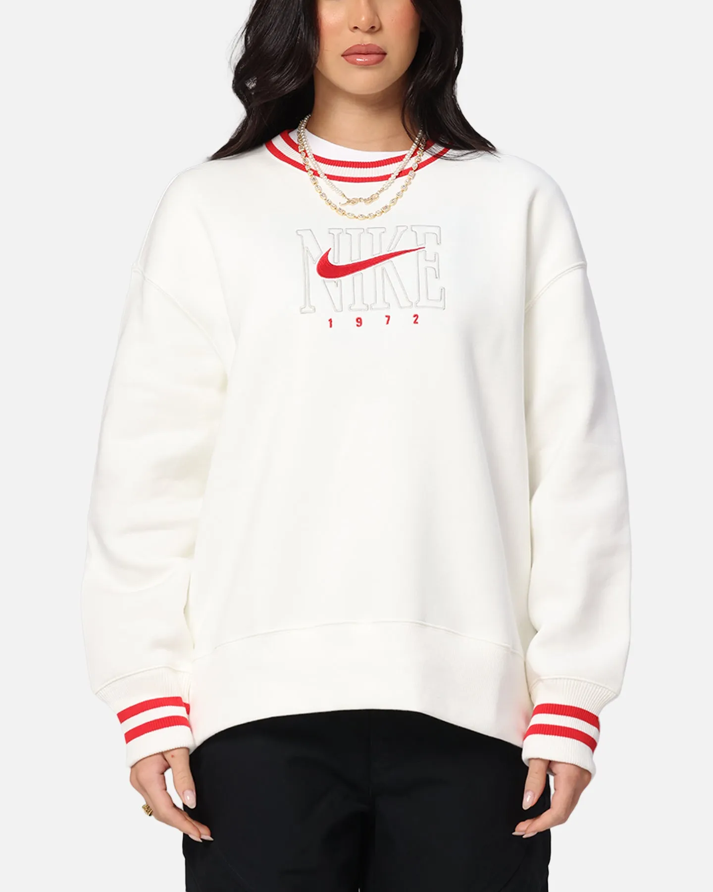 Nike Women's Sportswear Phoenix Oversized Graphic Fleece Sweatshirt Sail
