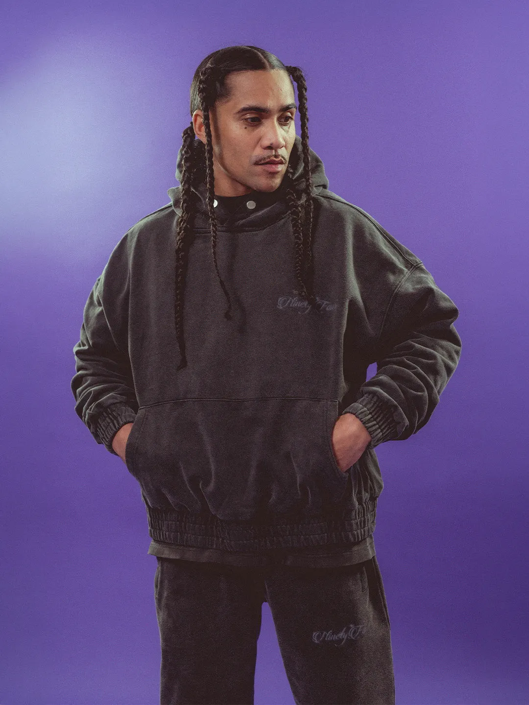 Ninetyfour Last Forever Hoodie | Acid Wash