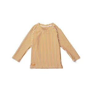 Noah Swim Tee - Y/D stripe: Mustard/white