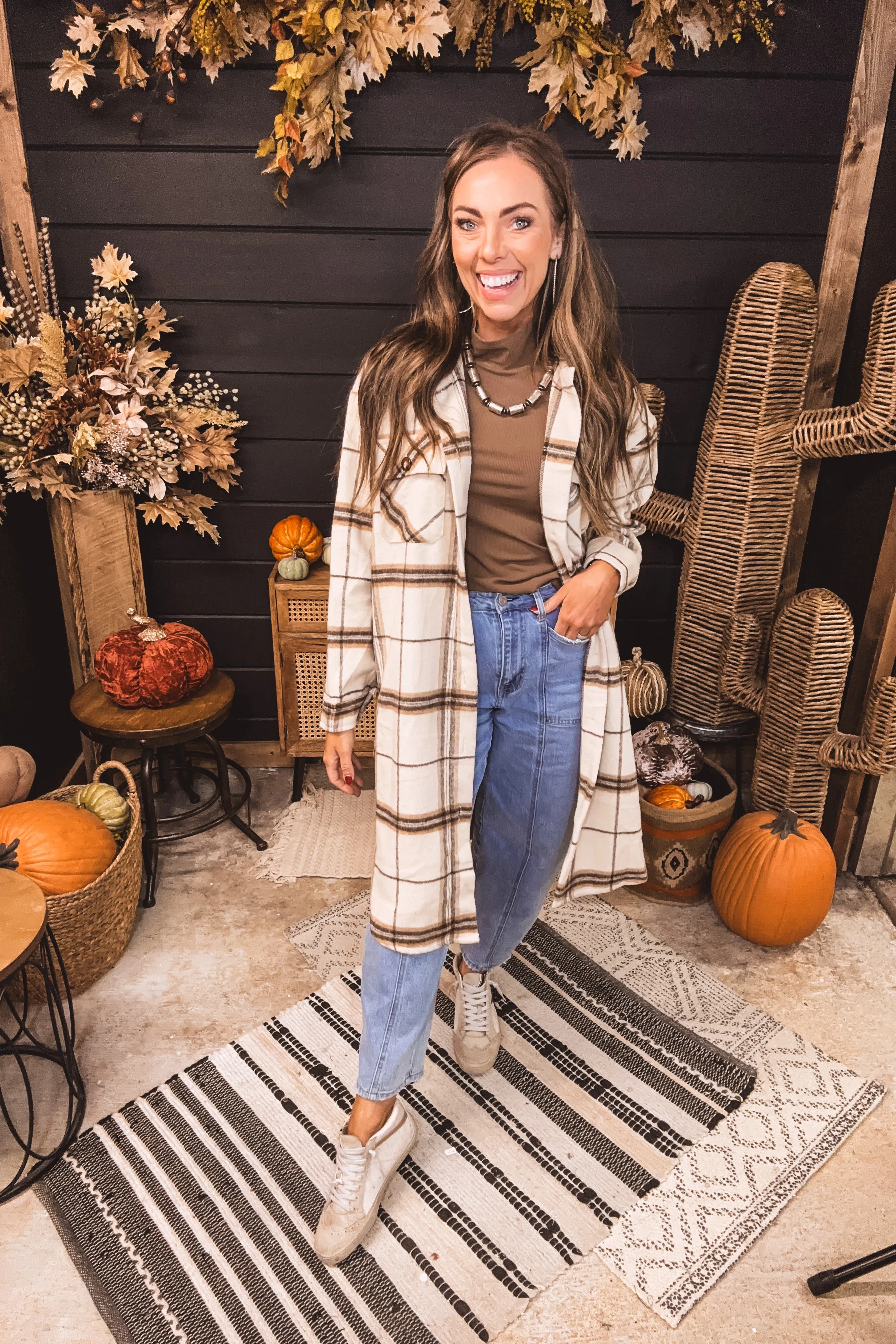 Olive   Black Plaid Shacket