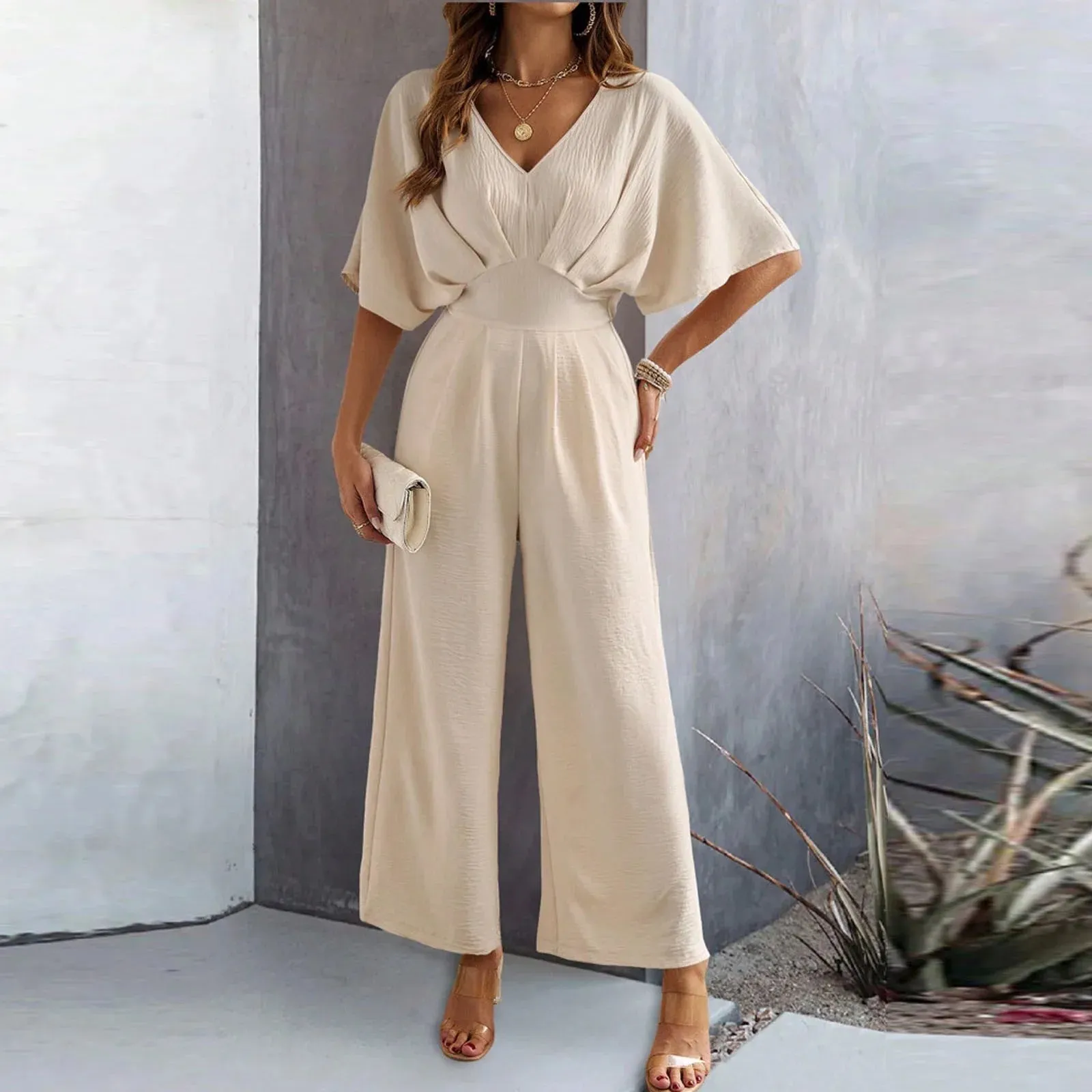 Olivia™ - Chic V-Neck Jumpsuit