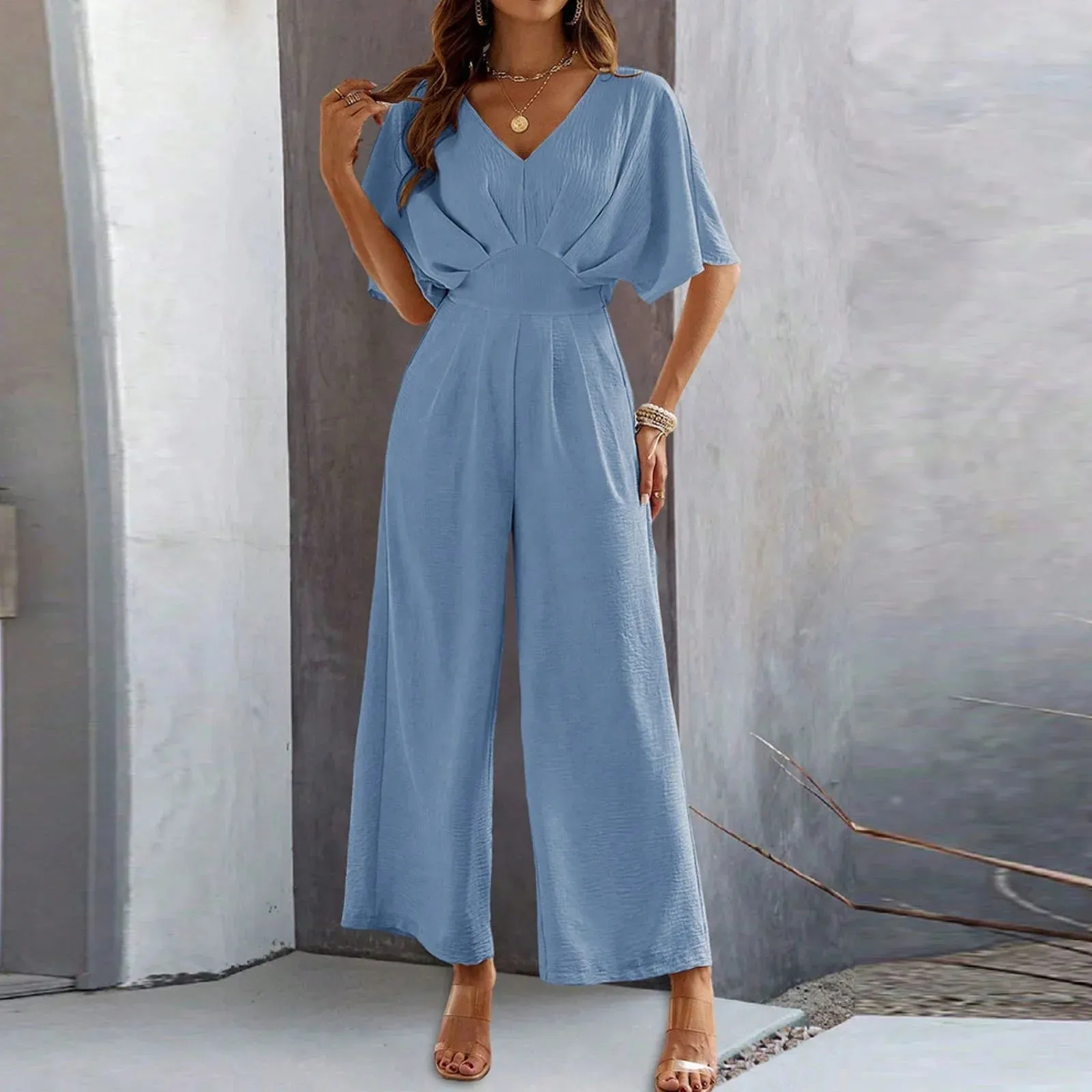 Olivia™ - Chic V-Neck Jumpsuit