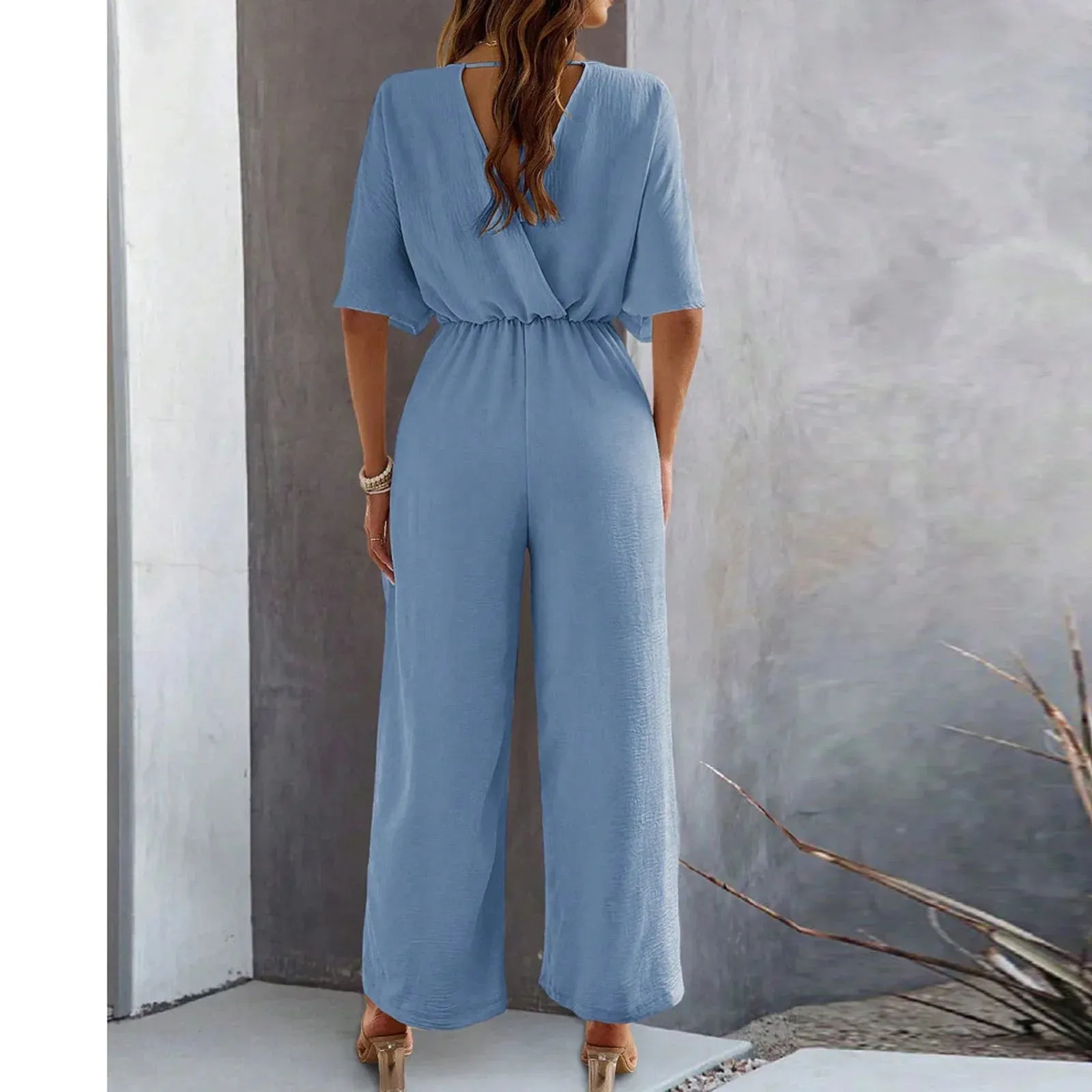 Olivia™ - Chic V-Neck Jumpsuit
