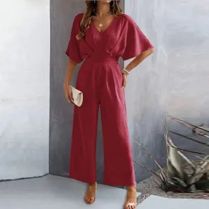 Olivia™ - Chic V-Neck Jumpsuit