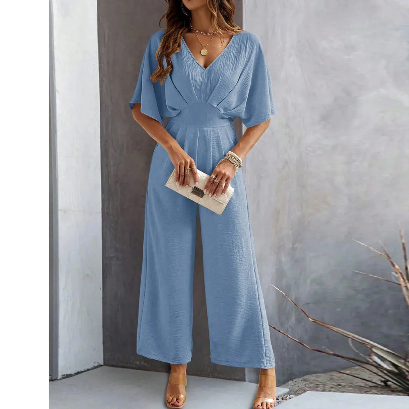 Olivia™ - Chic V-Neck Jumpsuit