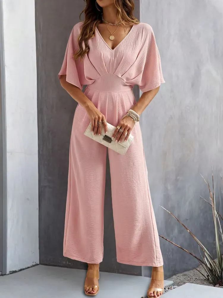 Olivia™ - Chic V-Neck Jumpsuit