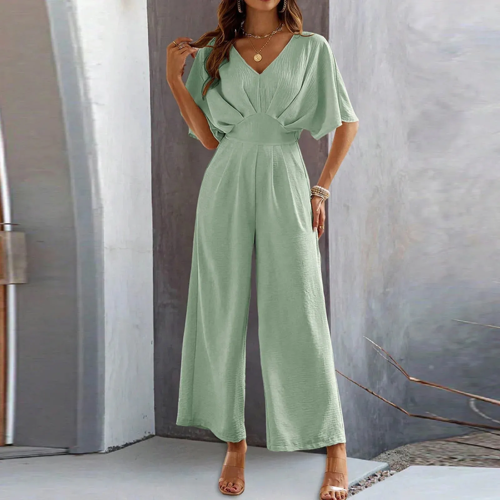 Olivia™ - Chic V-Neck Jumpsuit