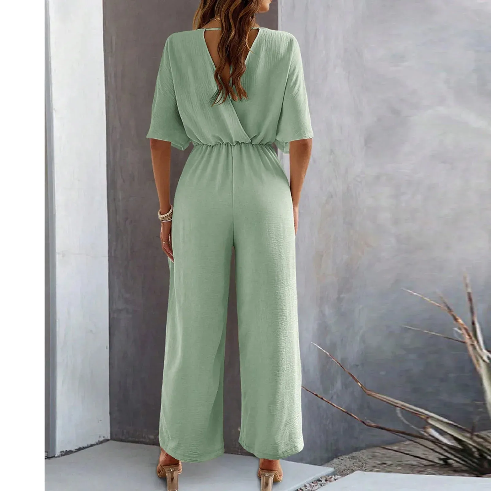 Olivia™ - Chic V-Neck Jumpsuit