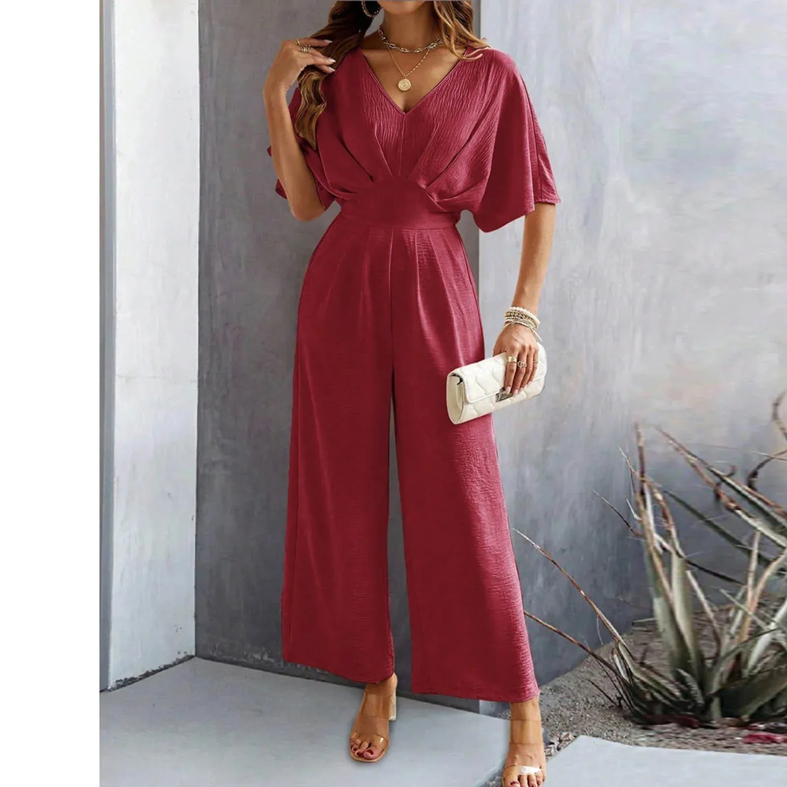 Olivia™ - Chic V-Neck Jumpsuit