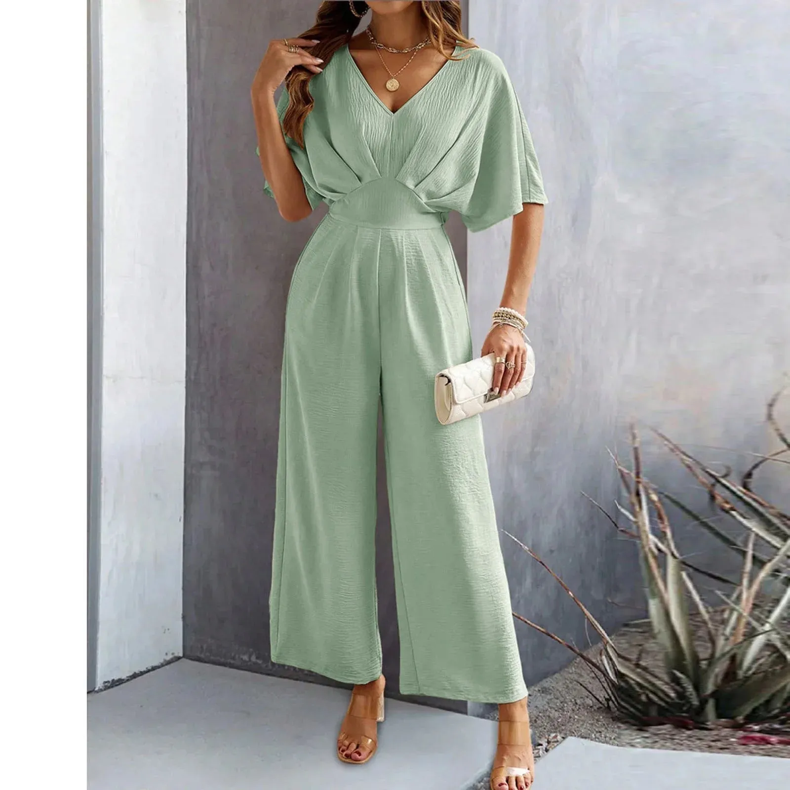 Olivia™ - Chic V-Neck Jumpsuit