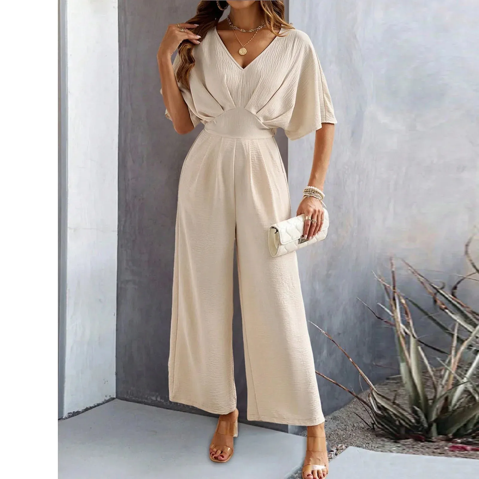 Olivia™ - Chic V-Neck Jumpsuit