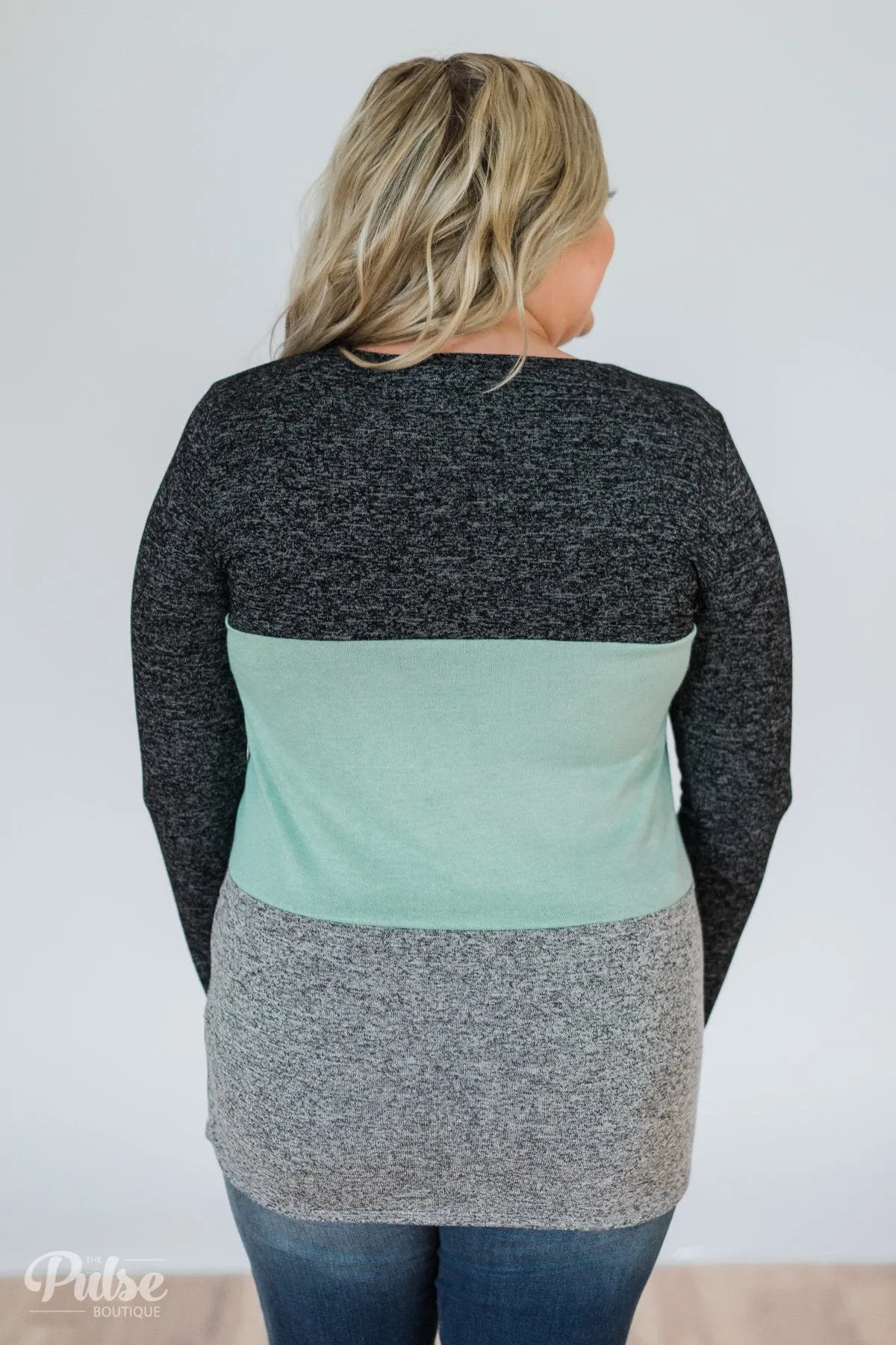 On the Brightside Color Block Top- Mint