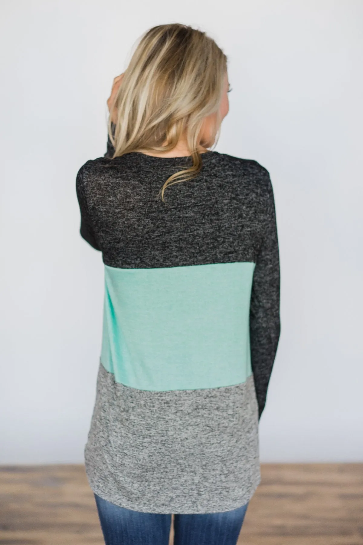 On the Brightside Color Block Top- Mint