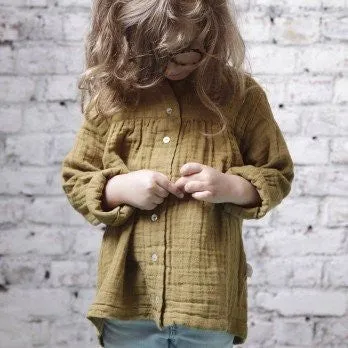 Organic Cotton Blouse in Cassonade