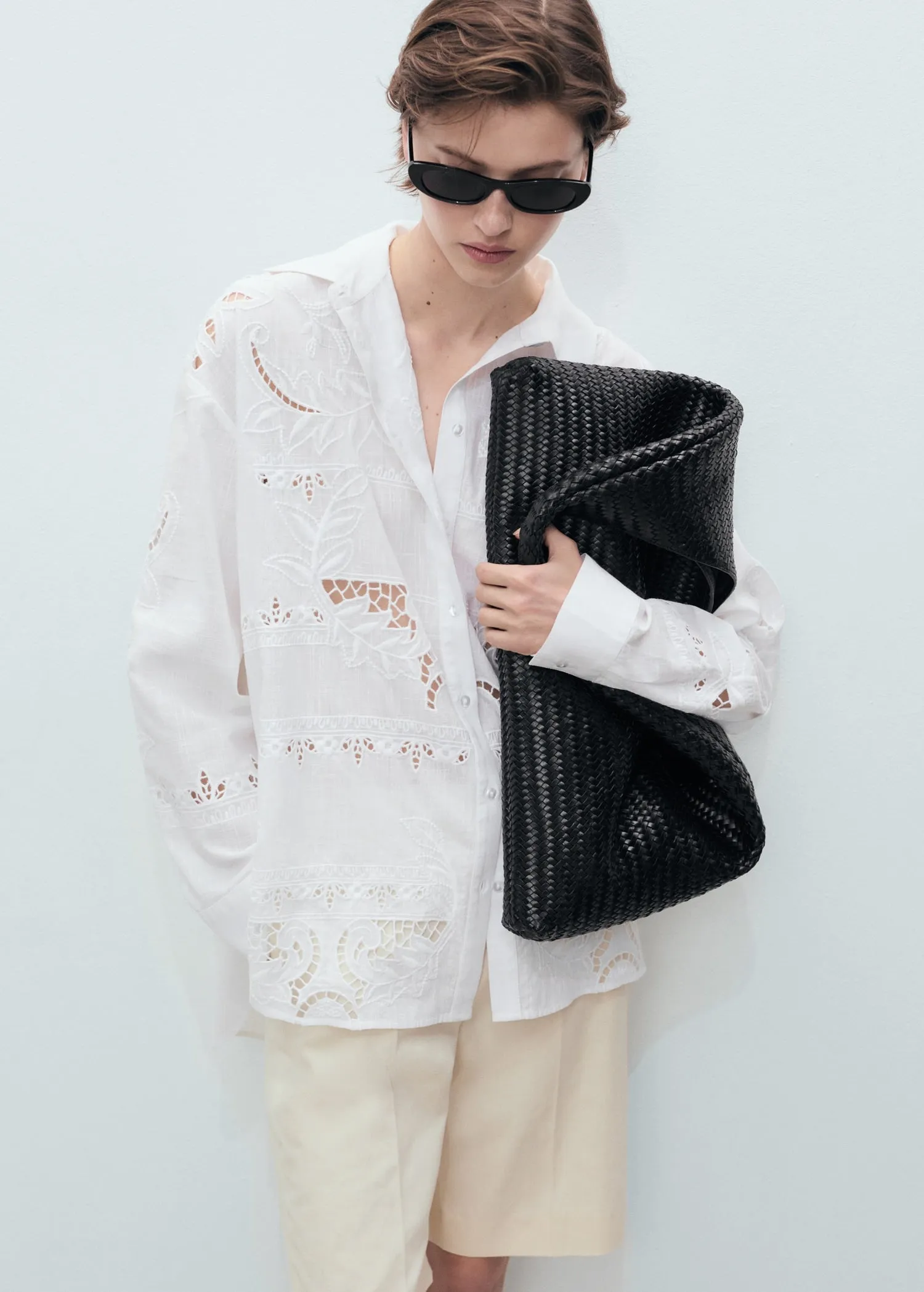 Oversized embroidered shirt