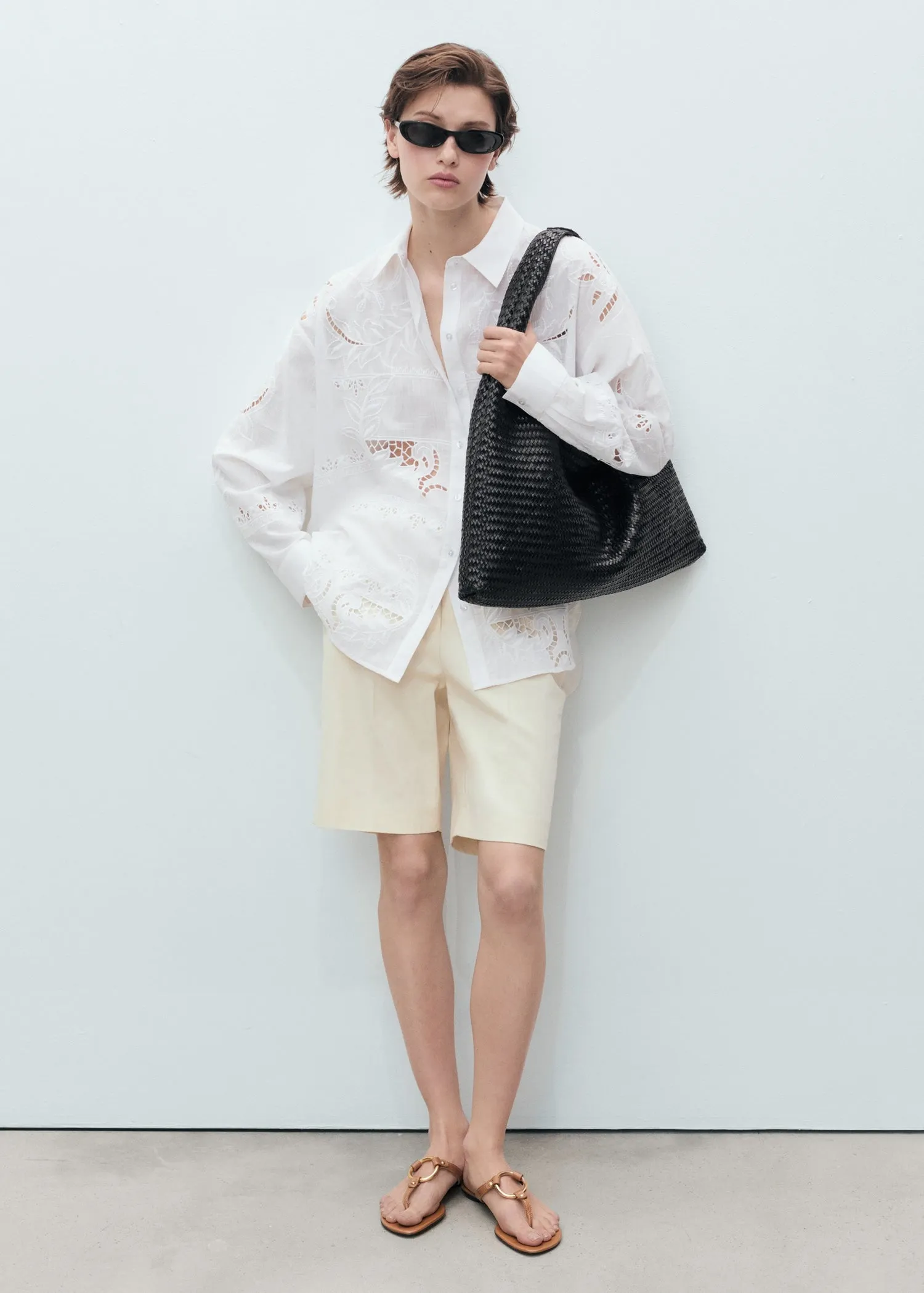 Oversized embroidered shirt