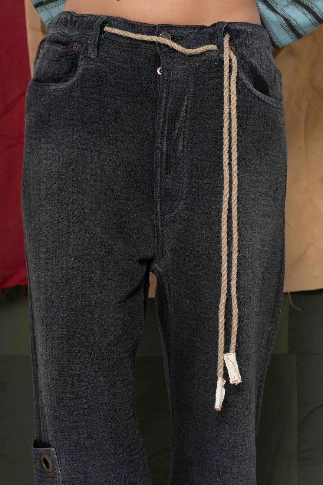P68 Japanese Sashiko Smoke Black